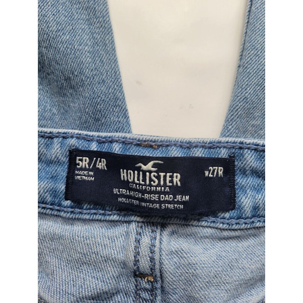 Hollister Ultra High Rise Dad Jean Vintage Stretch Heart Pattern Size 27R Boho - Picture 3 of 9